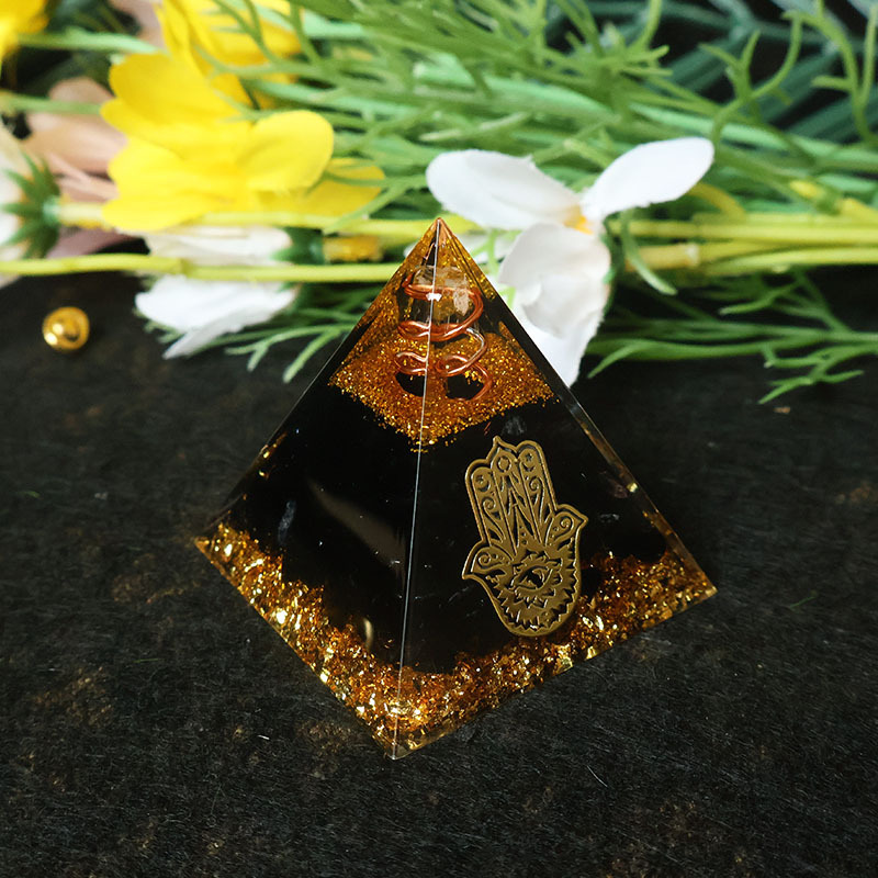 Resin - Piramida Resin Kristal Tangan Hamsa, Piramida