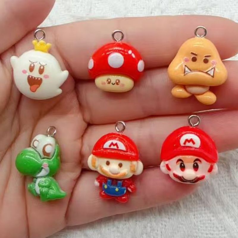 Resin - 10 buah liontin kartun resin, aksesoris