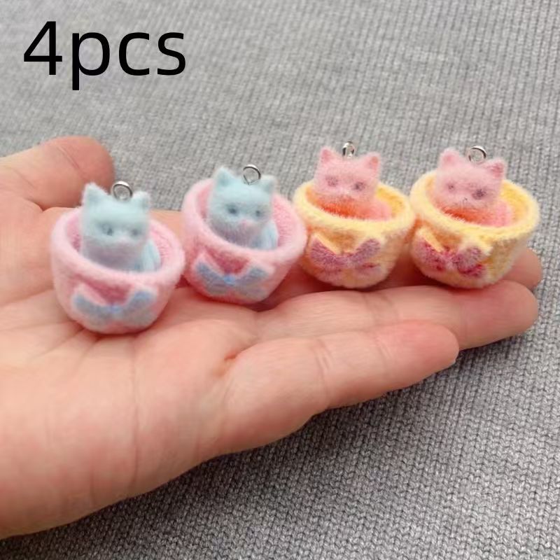 4 buah liontin kucing resin 3D - Resin ulasan dan harga
