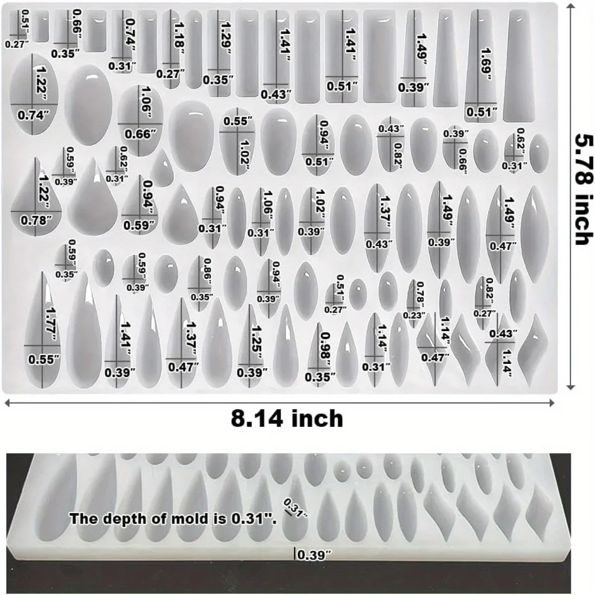 Cetakan Silikon Anting Kancing - Uv Resin ulasan dan harga