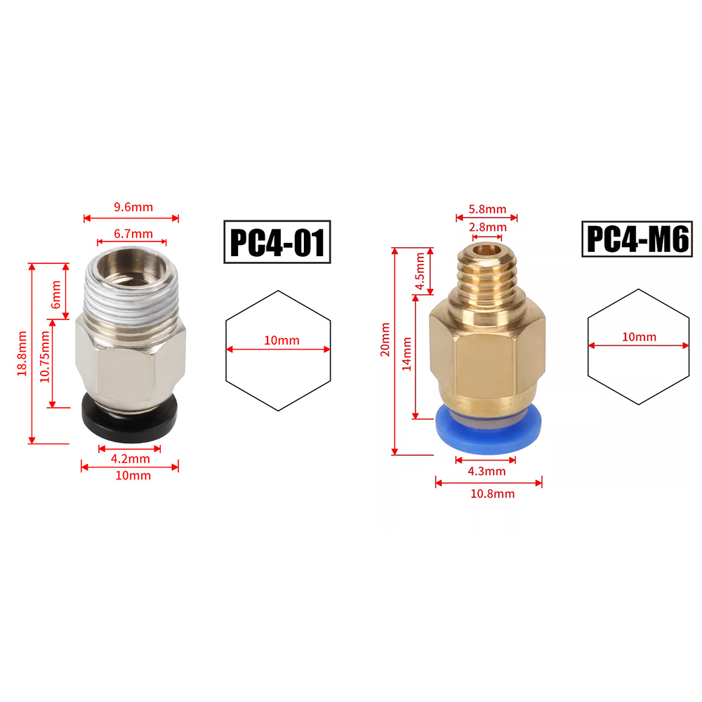 10 Buah/Lot Konektor Pneumatik - Bowden Tube ulasan dan harga