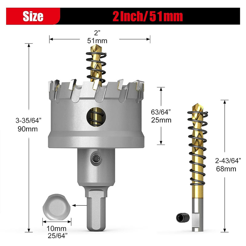 TCT Kit Gergaji lubang karbida - Nozzle Tungsten ulasan dan harga